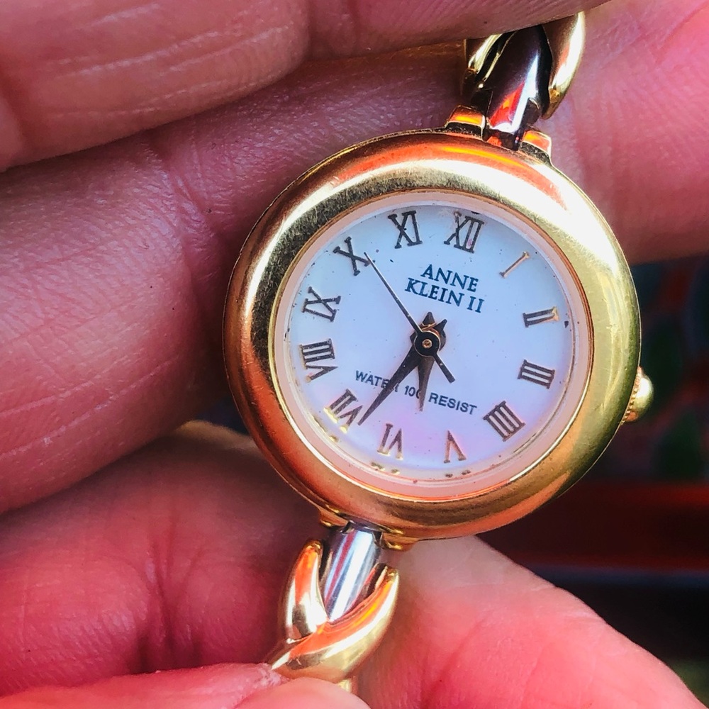 Anne Klein Gold and White Women's Watch